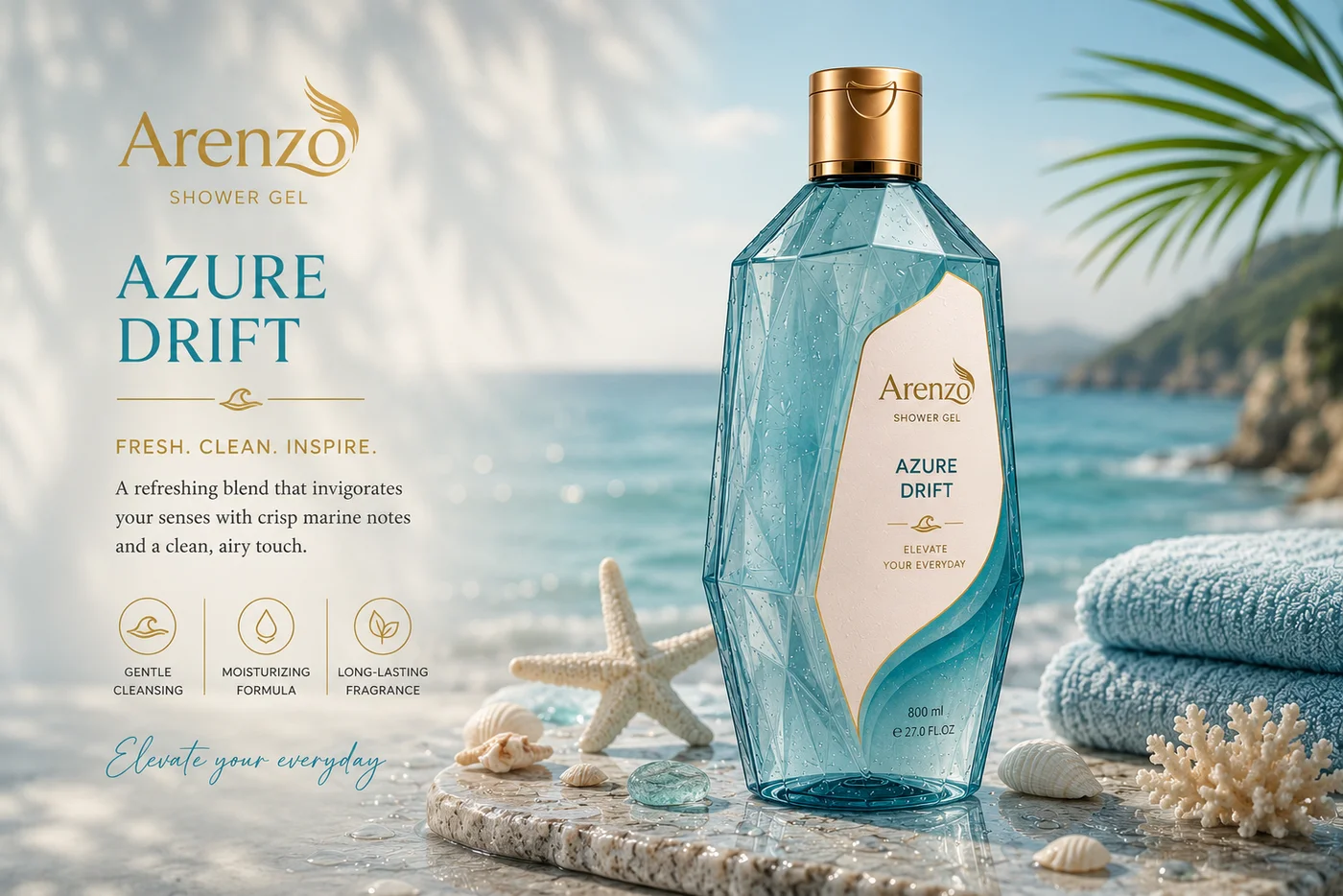 Arenzo Shower Gel — Azure Drift