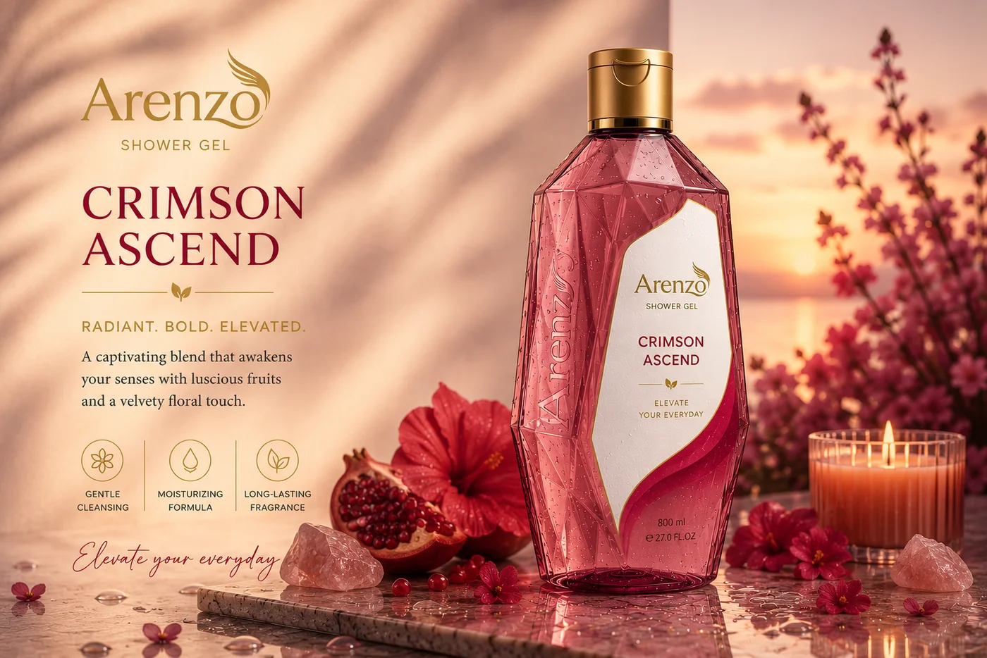 Arenzo Shower Gel — Crimson Ascend