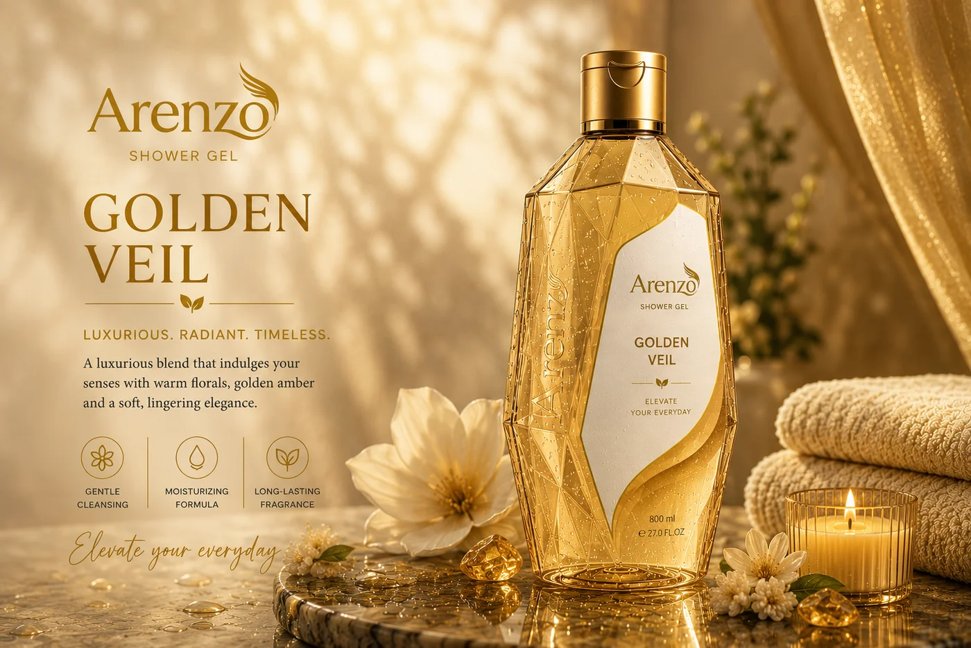 Arenzo Shower Gel — Golden Veil