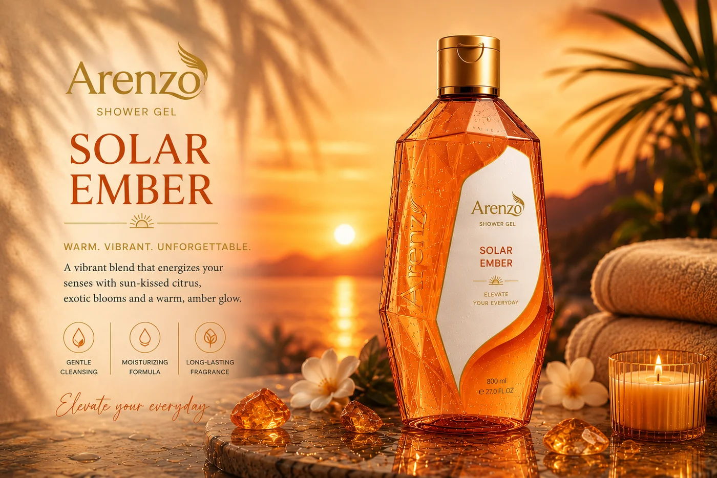 Arenzo Shower Gel — Solar Ember