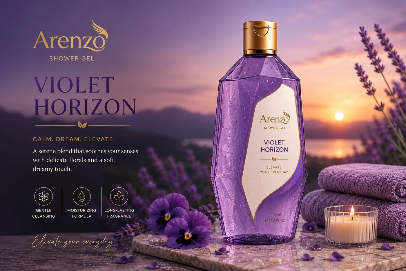 Arenzo Shower Gel — Violet Horizon